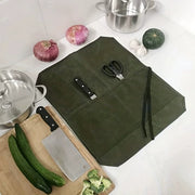 包丁ケース 包丁ロールバッグ 7本収納 布巻き 包丁入れ ナイフキャリア 持ち運び ナイフケース 包丁収納 キャンプ アウトドア 料理教室 BBQ おしゃれ かっこいい 無地 単色