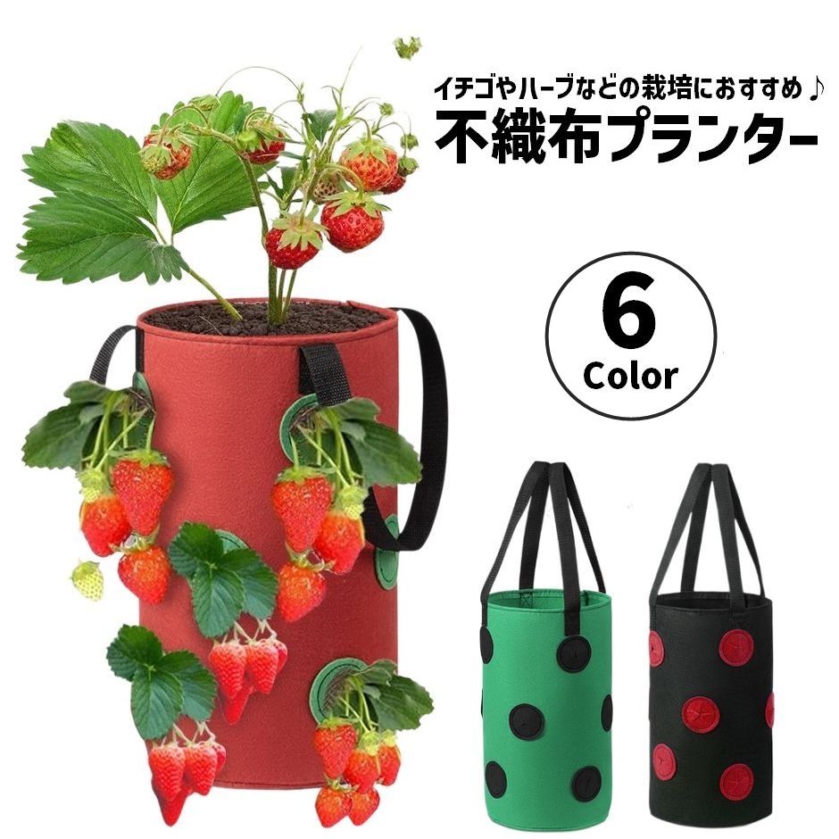 不織布プランター スカイプランター 吊り下げ式 栽培 植木鉢 ポット イチゴ栽培 トマト栽培 通気性 根腐れ防止 水はけ 軽量 持ち運び 取っ手付き 家庭菜園 ガーデニング ベランダ菜園 おしゃれ 野菜 ハーブ