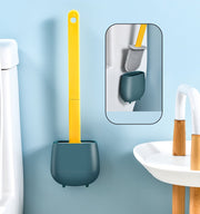 トイレブラシ トイレたわし シリコンブラシ ケース付き スタンド付き デコボコ 壁取り付け可能 トイレ掃除 便所掃除 掃除用具 掃除道具 掃除グッズ お手入れ シンプル スタイリッシュ スリム型 おしゃれ