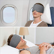 アイマスク アイピロー 安眠グッズ レディース メンズ やわらか 幅広 耳まで 静音 グレー シンプル 旅行 長距離移動 お泊り バンド 面ファスナー マジック テープ シンプル リラックス 旅行用品 トラベルグッズ