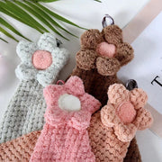 ループ付きタオル ハンドタオル お手拭き 吊り下げ フェイスタオル フラワー お花 かわいい おしゃれ 吸水 キッチン 洗面所