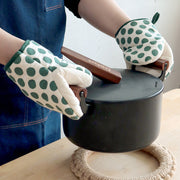 鍋つかみ オーブン ミトン キルト 片手用 単品 電子レンジ キッチングッズ 左右兼用 鍋掴み ドット ストライプ柄 しましま 吊り下げループ付き おしゃれ