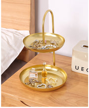 アクセサリースタンド アクセサリートレイ ジュエリー アクセサリー用品 ２段トレイ レトロ風 フレンチ おしゃれ 可愛い 贈り物 プレゼント ギフト ナチュラル シンプル 北欧風 ジュエリートレイ アクセサリー ディスプレイ 店舗 収納 フルーツ ケーキ