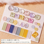 ネイルカラーチャート カボション 同デザイン40個入り ネイル用品 透明 ネイルチップ カラーパレット サンプル クリア ディスプレイ 色見本 カラー見本 かわいい おしゃれ うねうね 水面風 色見分け お店 練習 ネイリスト サロン ジェルネイル ネイルアート