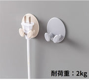 ウォールフック 2個セット 2個入り 粘着フック フック 壁掛け式 粘着式 貼り付けタイプ シンプル ケーブル コード 配線 収納 部屋 リビング 白 グレー ベージュ 青 紫