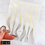 ネイルシール ネイルステッカー 1枚 ネイルアート セルフネイル デコパーツ 貼るだけ簡単 波 ウェーブ ライン 曲線 おしゃれ