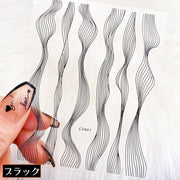 ネイルシール ネイルステッカー 1枚 ネイルアート セルフネイル デコパーツ 貼るだけ簡単 波 ウェーブ ライン 曲線 おしゃれ