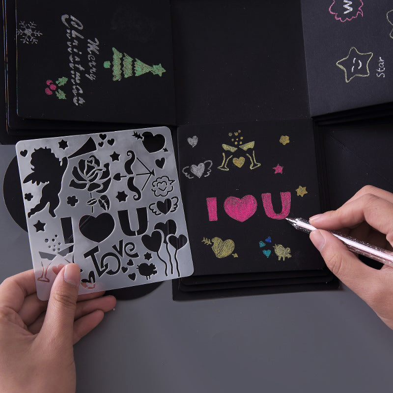 ステンシルシート 5点セット 5枚セット ステンシルプレート 描画 テンプレート 商品画像2