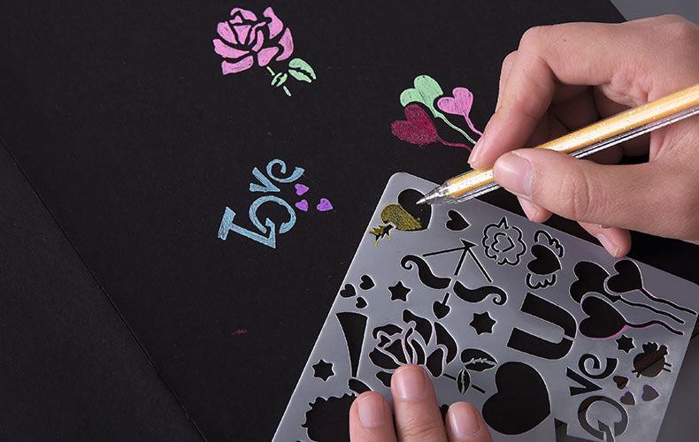 ステンシルシート 5点セット 5枚セット ステンシルプレート 描画 テンプレート 商品画像5