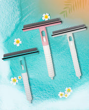 ガラスワイパー スクイージー スプレーボトル付き 多機能 スポンジブラシ クリーナー 掃除用品 窓拭き 水切り 鏡 壁 床 浴室