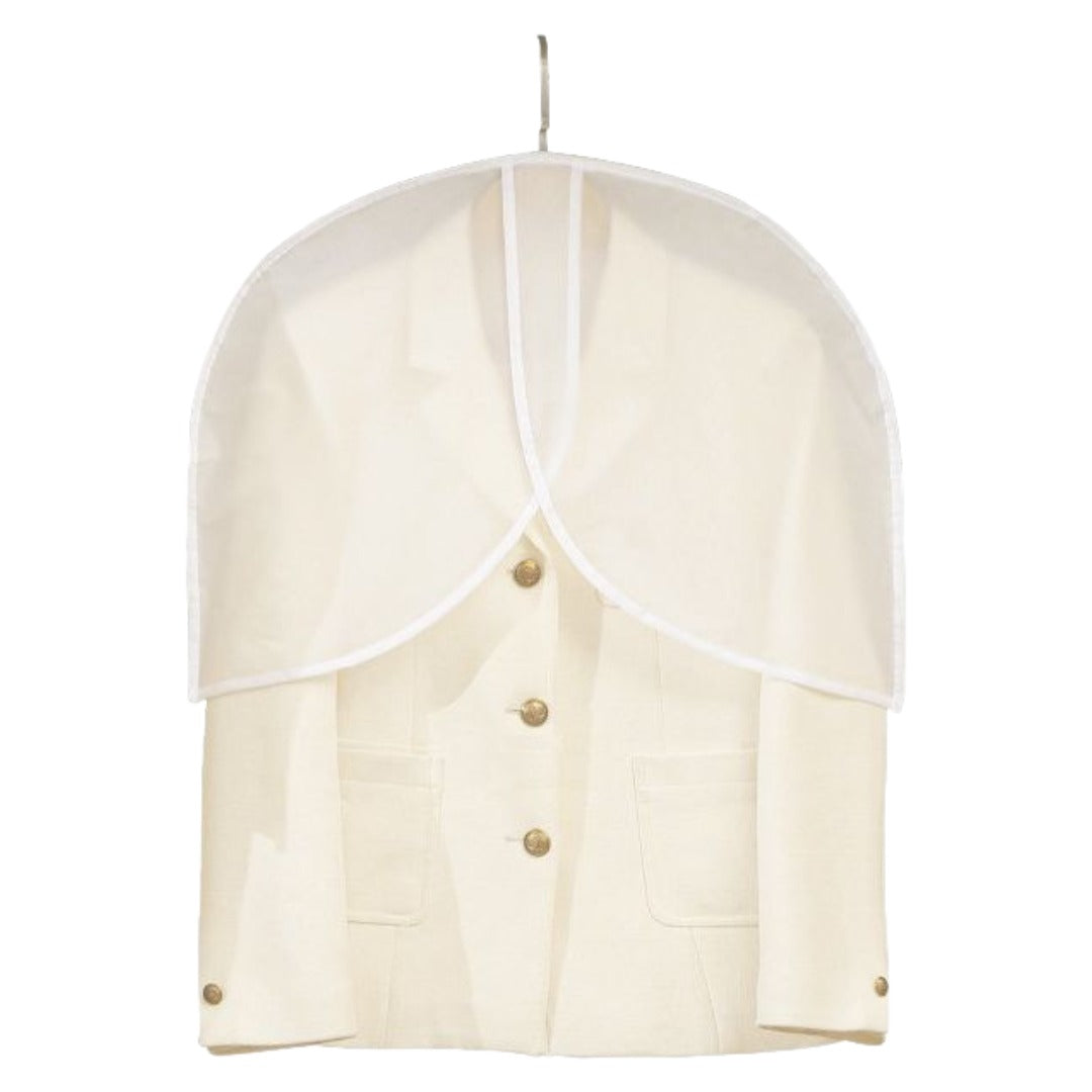 衣類カバー ショートタイプ 単品 1枚 ほこりよけカバー 衣服 ショルダーカバー 肩掛け 吊り下げ衣類 洋服カバー 防汚 防塵 吊るし収納 クローゼット 日用雑貨
