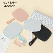 手鏡 ハンドミラー スクエア型 四角形 手持ち 大きめ 単色 シンプル かわいい メイク道具 化粧 レディース 女性 婦人