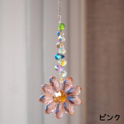 サンキャッチャー 多面的 水晶風 吊り下げ 装飾 飾り インテリア小物 インテリア雑貨 花 フラワー ひまわり 向日葵 キラキラ 輝く 開運アイテム 運気 幸運 カーテン 窓 玄関 バルコニー 風水グッズ おしゃれ かわいい 透明