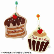 ハンドタオル ミニタオル ハンカチ お手拭き 紐 吊り下げループ付き コーラルフリース ケーキ 厚手 吸水 速乾 キッチン 洗顔