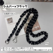 ネックストラップ スマホストラップ ショルダーストラップ スマホショルダーストラップ ネックホルダー 付け替え チェーン 編み込み ロング ストラップ デニム風 落下防止 紛失防止 おしゃれ かわいい 肩紐 首掛け