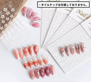 ネイルシール 同デザイン4枚セット ネイルパーツ デコネイルシール ネイルアートパーツ セルフネイル ネイルアート雑貨 ネイル用品 自己粘着 薄い 柔らかい 簡単 薔薇 サクラ 桜 フラワー ハート シンプル カジュアル ガーリー かわいい キュート