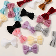 アクセサリーパーツ 4個セット ミニリボン ヘアアクセ ハンドメイド 手芸用品 手作り DIY ベルベット調 かわいい おしゃれ