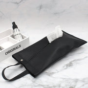 ティッシュケース ティッシュカバー 収納 ティッシュホルダー 吊り下げ式 壁掛け 平置き 縦置き フェイクレザー レザー調 持ち手付き 面ファスナー スナップボタン 車用 ソフトケース 日用品 インテリア シンプル おしゃれ
