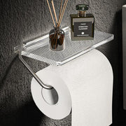 トイレットペーパーホルダー シングル クリア 透明 飾り棚 高見え ネジ固定 ペーパーホルダー スマホ置き トイレットペーパー かわいい おしゃれ 高級感 便利 上品 ゴールドカラー シルバーカラー