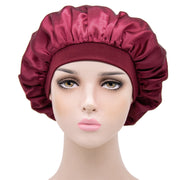 ナイトキャップ サテン風 シルク風 レディース 女性 婦人 ヘアキャップ 帽子 就寝用 ロングヘア 保湿 美髪 ヘアケア 抜け毛 パサつき防止