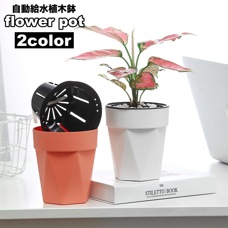 植木鉢 フラワーポット 水耕栽培 自動給水 貯水槽付き 水やり簡単 観葉植物 多肉植物 園芸 ガーデニング 屋内 竹 節 かわいい おしゃれ シンプル