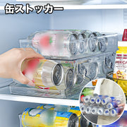 缶ストッカー 缶飲料 収納ラック 可動式 2段 缶ディスペンサー 冷蔵庫内 パントリー 手前に転がる 収納タワー 缶入りドリンク収納 整理整頓 キッチン用品 便利