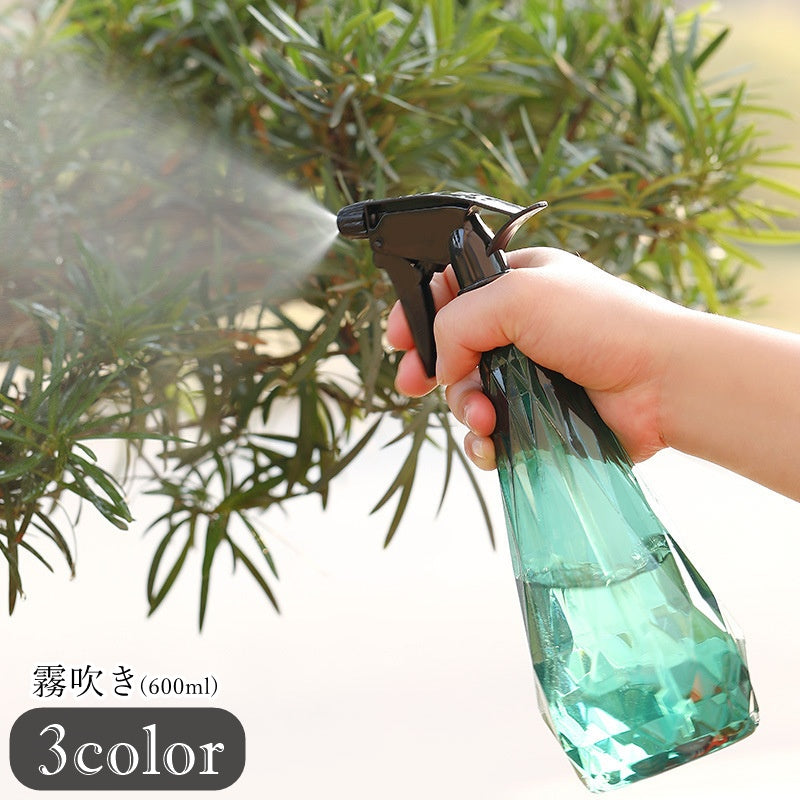 霧吹き スプレーボトル ガーデニング雑貨 ガーデニング用品 生活雑貨 日用雑貨 600ml 2段階調整 スリム 半透明 クリア 可愛い キュート おしゃれ エレガント きれい シック