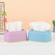 ティッシュケース ティッシュボックス ティッシュ箱 卓上 置き型 プラスチック製 シンプル ティッシュ 収納 保管 保存 リビング 寝室 洗面所 ケース ボックス 青 緑 紫 無地