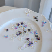 ネイルパーツ 同色同サイズ10個セット ネイルアート 蝶 立体 3D オーロラ クリア バタフライ デコレーション レジン ハンドメイド 装飾用品 アクセサリー