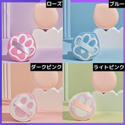 メイクスポンジ スポンジパフ 3枚組 持ち手 ウェット ドライ 乾湿両用 猫 肉球 可愛い 無地 雫 ドロップ型 コスメ 化粧品