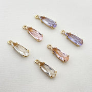 チャーム 同色2個セット アクセサリーパーツ ハンドメイド雑貨 ハンドメイド用品 手芸雑貨 手芸用品 ドロップ型 雫型 ラインストーン 台座付き 半透明 シンプル フェミニン ガーリー 可愛い キュート おしゃれ