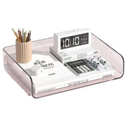 デスクトレー レタートレー 同色2個セット 透明 クリア A4 文具 事務用品 トレー ステーショナリー 横型 縦型 書類収納 卓上 机上 収納ケース ボックス 積み重ね 透明 無地 シンプル おしゃれ  スタッキング