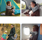 ネックピロー 旅行用枕 衣類収納 タオル収納 ポーチ バッグ 一体型 ベルト付き ソフト トラベルグッズ 移動中 仮眠 昼寝 飛行機 車 新幹線 旅行