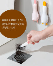 ピンセット スクレーパー 掃除用品 排水口 浴室 キッチン 洗面台 溝 隙間掃除 髪の毛除去 水回り ゴミ受け掃除 アヒル 可愛い ユニーク クリーナー お風呂掃除 バス清掃