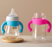 哺乳瓶ホルダー 哺乳瓶カバー 哺乳瓶ケース ベビー 幼児 赤ちゃん ハンドル 授乳用品 哺乳びん シリコン シンプル 持ち手付き かわいい おしゃれ ソフト 落下防止 保護
