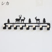 ウォールフック 壁面フック 8連 壁掛け 小物掛け 帽子掛け 収納 鹿 シカ 猫 ねこ ネコ かわいい ユニーク おしゃれ インテリア 便利 玄関 キッチン 台所 バスルーム