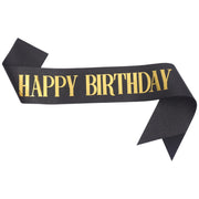たすき カラータスキ ハッピーバースデー Happy Birthday 文字入り 誕生日 お祝い イベント パーティーグッズ 白 赤 青 黒 ホワイト レッド ブルー ブラック カラバリ豊富
