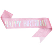 たすき カラータスキ ハッピーバースデー Happy Birthday 文字入り 誕生日 お祝い イベント パーティーグッズ 白 赤 青 黒 ホワイト レッド ブルー ブラック カラバリ豊富