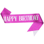たすき カラータスキ ハッピーバースデー Happy Birthday 文字入り 誕生日 お祝い イベント パーティーグッズ 白 赤 青 黒 ホワイト レッド ブルー ブラック カラバリ豊富