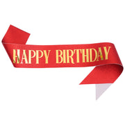 たすき カラータスキ ハッピーバースデー Happy Birthday 文字入り 誕生日 お祝い イベント パーティーグッズ 白 赤 青 黒 ホワイト レッド ブルー ブラック カラバリ豊富
