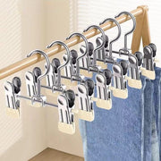 洗濯ハンガー ズボン用ハンガー ハンガーピンチ 同色5個セット 洗濯用品 収納雑貨 収納グッズ 2連 クリップ ツートンカラー シルバーカラー ブルー グレー ブラック シンプル カジュアル