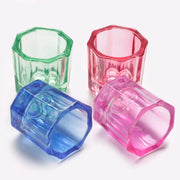 ダッペンディッシュ ガラス製 筆洗い ネイルアート用品 ガラス容器 八角形 ネイルカップ ジェルネイル 水入れ アクリルキッド 洗浄 クリア