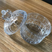 小物入れ ガラスポット ガラス容器 アクセサリーケース 蓋付き フタ付き コットン収納 クリア 透明 王冠 おしゃれ インテリア