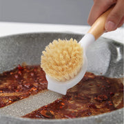 キッチンブラシ スポンジ 食器洗いブラシ 柄付き キッチン用品 台所 水回り シンク 持ち手付き ハンドル 穴付き 鍋 お皿 フライパン 洗う 木 ナチュラル おしゃれ