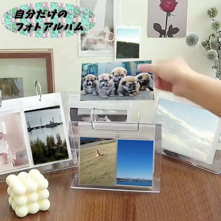 フォトスタンド めくれるスタンドアルバム ポケットアルバム フォトアルバム 透明 クリア 商品画像2