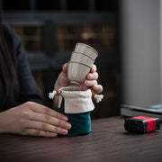 茶器バッグ 巾着袋 収納バッグ 収納袋 茶器収納 茶道具 カップ 湯呑み 小物入れ コンパクト 和風 バイカラー 持ち運び 可愛い おしゃれ
