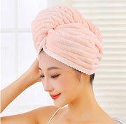タオルキャップ ヘアドライタオル ドライキャップ ヘッドタオル 吸水 無地 時短 ボタン付き お風呂 プール 温泉 海水浴 バス用品 バス かわいい おしゃれ 便利 まとめ髪