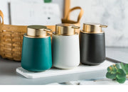 ソープディスペンサー ハンドソープ ボトル かわいい おしゃれ 陶器 ディスペンサー 手動 詰め替え ポンプ式 手洗い ハンドソープボトル 大容量 400mL 北欧 洗面所 洗面台 子供 ギフト