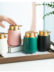 ソープディスペンサー ハンドソープ ボトル かわいい おしゃれ 陶器 ディスペンサー 手動 詰め替え ポンプ式 手洗い ハンドソープボトル 大容量 400mL 北欧 洗面所 洗面台 子供 ギフト