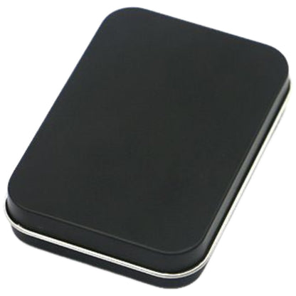 小物入れ 小物収納ケース 収納ボックス ミニボックス ブリキ缶 フタ フラット×ブラック バリエーション画像